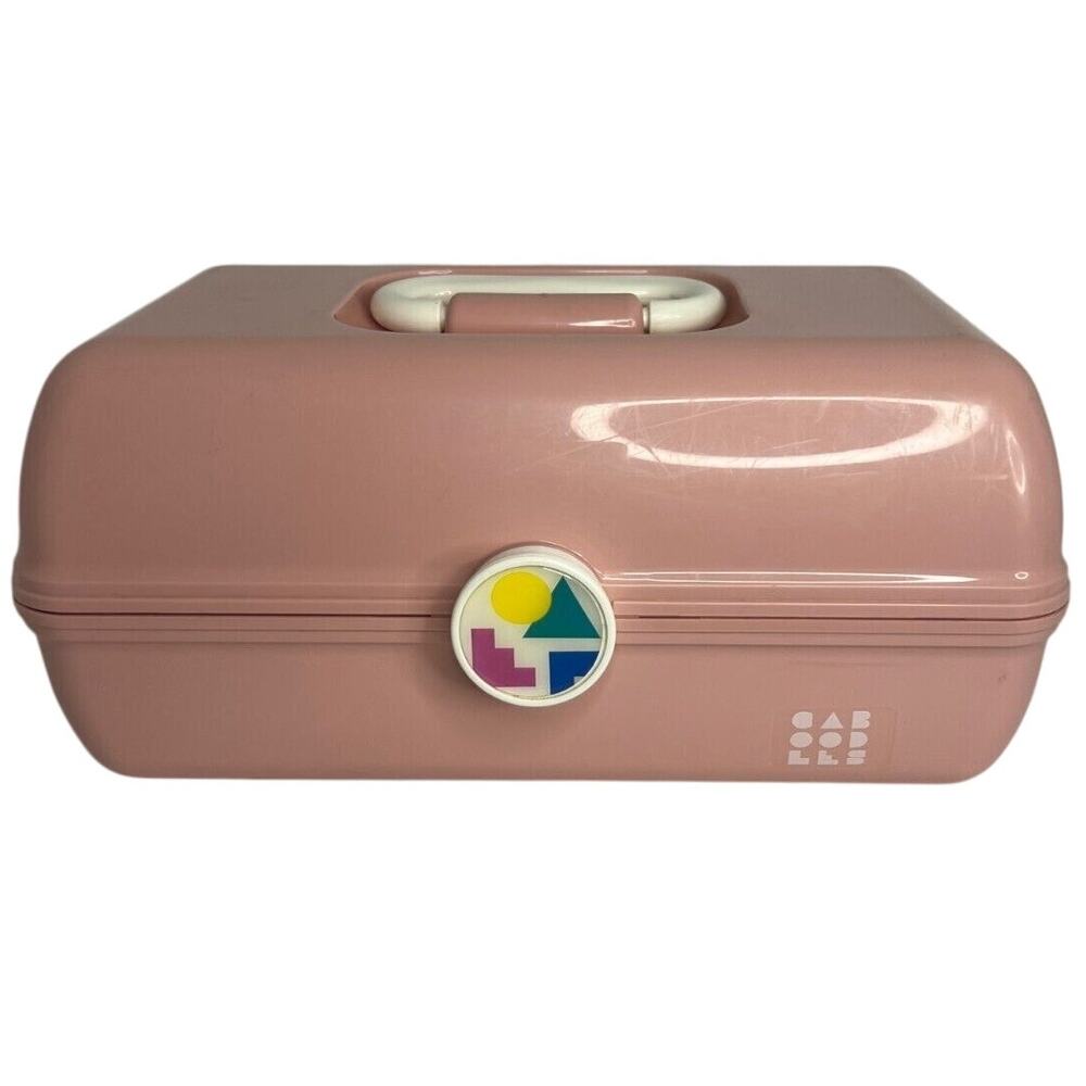 Vintage Caboodles Pink, Fold Out Mirror MakeUp Organizer Case